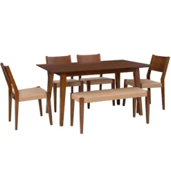 Kirkland's Home Dining Sets-Rubberwood Handwoven Rope 6-Pc. Dining Set
