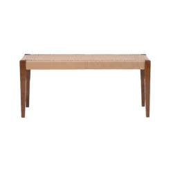 Kirkland's Home Benches & Ottomans-Rubberwood Handwoven Rope Bench
