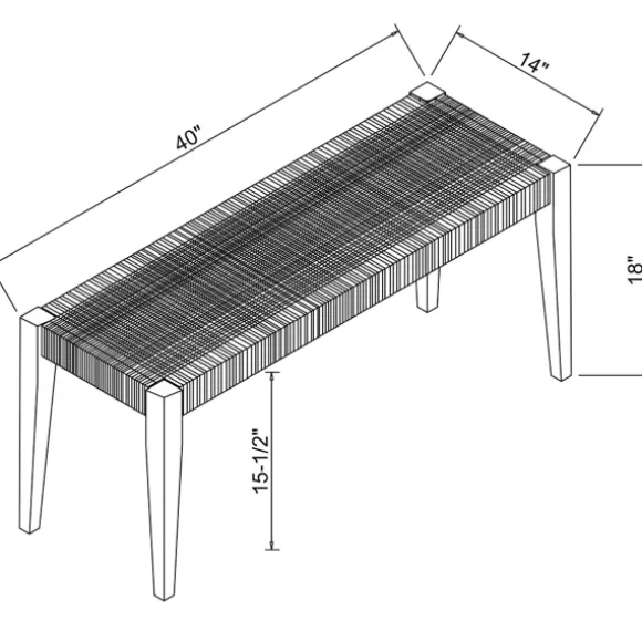 Kirkland's Home Benches & Ottomans-Rubberwood Handwoven Rope Bench