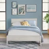 Kirkland's Home Beds & Headboards-Rustic Eggshell Wood Panel Full Bed Frame