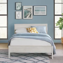 Kirkland's Home Beds & Headboards-Rustic Eggshell Wood Panel Full Bed Frame