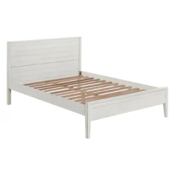 Kirkland's Home Beds & Headboards-Rustic Eggshell Wood Panel Full Bed Frame