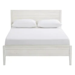 Kirkland's Home Beds & Headboards-Rustic Eggshell Wood Panel Full Bed Frame