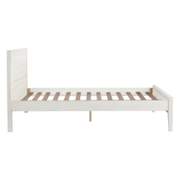 Kirkland's Home Beds & Headboards-Rustic Eggshell Wood Panel Full Bed Frame