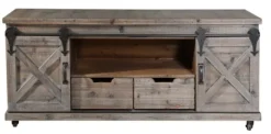 Kirkland's Home Tv Stands & Media Consoles-Rustic Fir Wood Barn Door Tv Stand