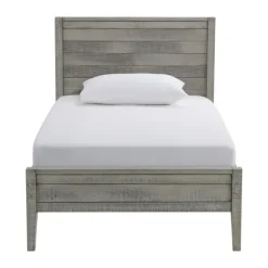 Kirkland's Home Beds & Headboards-Rustic Gray Pine Panel Twin Bed Frame
