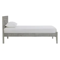 Kirkland's Home Beds & Headboards-Rustic Gray Pine Panel Twin Bed Frame