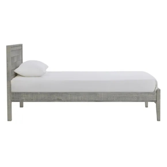Kirkland's Home Beds & Headboards-Rustic Gray Pine Panel Twin Bed Frame