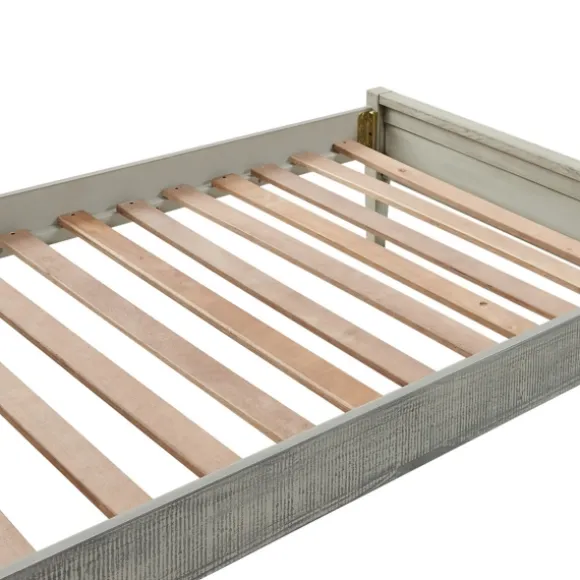 Kirkland's Home Beds & Headboards-Rustic Gray Pine Panel Twin Bed Frame