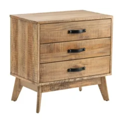 Kirkland's Home Accent & End Tables-Rustic Medium 3-Drawer Side Table