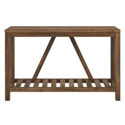 Kirkland's Home Console Tables-Rustic Oak A-Frame Console Table