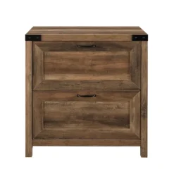 Kirkland's Home Office Furniture-Rustic Oak 2-Drawer Wood File Cabinet