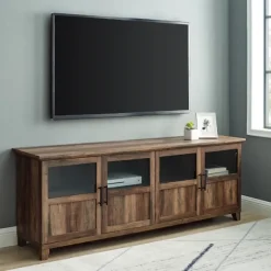 Kirkland's Home Tv Stands & Media Consoles-Rustic Oak Four Door Tv Stand