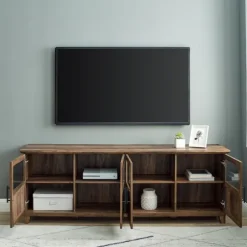 Kirkland's Home Tv Stands & Media Consoles-Rustic Oak Four Door Tv Stand