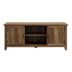 Kirkland's Home Tv Stands & Media Consoles-Rustic Oak Grooved Door Tv Stand