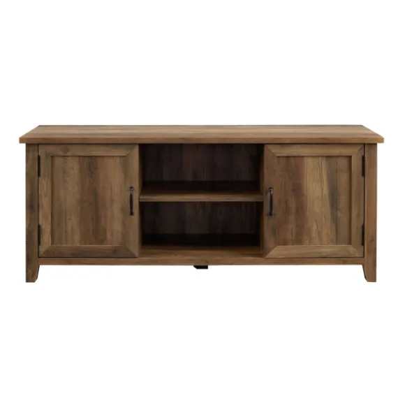 Kirkland's Home Tv Stands & Media Consoles-Rustic Oak Grooved Door Tv Stand
