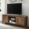 Kirkland's Home Tv Stands & Media Consoles-Rustic Oak Wood Grooved Door Tv Stand