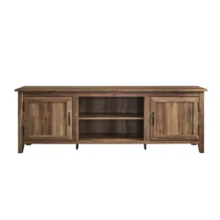 Kirkland's Home Tv Stands & Media Consoles-Rustic Oak Wood Grooved Door Tv Stand