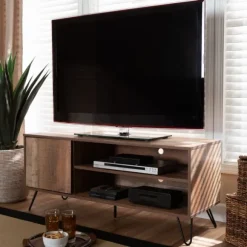 Kirkland's Home Tv Stands & Media Consoles-Rustic Oak Wood Tv Stand