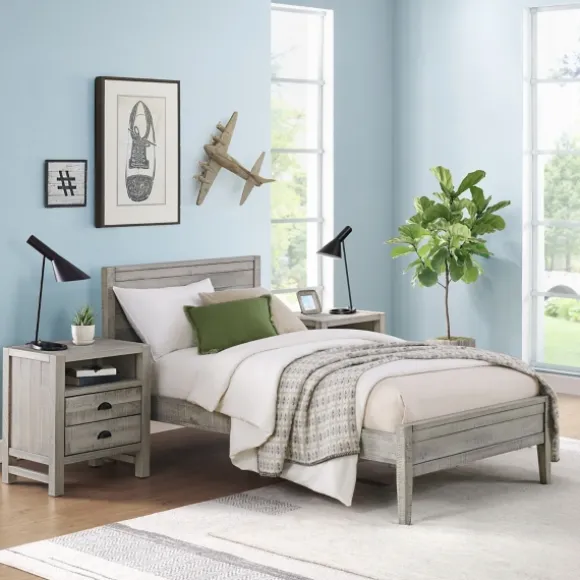 Kirkland's Home Beds & Headboards-Rustic Pine Panel 3-Pc. Twin Bedroom Set