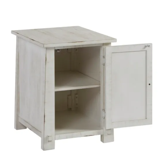 Kirkland's Home Accent & End Tables-Rustic White Cabinet Accent Table