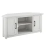 Kirkland's Home Tv Stands & Media Consoles-Rustic White Katy-Corner Tv Stand