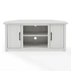 Kirkland's Home Tv Stands & Media Consoles-Rustic White Katy-Corner Tv Stand