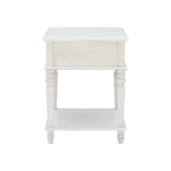 Kirkland's Home Accent & End Tables-Rustic White Turned Legs Accent Table