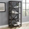 Kirkland's Home Bookshelves-Sable Wood X-Frame Classic Bookcase