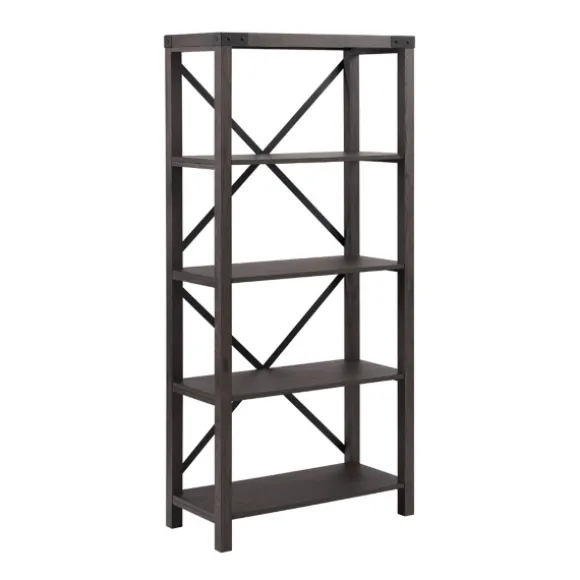 Kirkland's Home Bookshelves-Sable Wood X-Frame Classic Bookcase