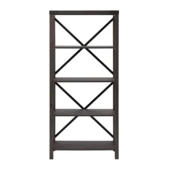 Kirkland's Home Bookshelves-Sable Wood X-Frame Classic Bookcase