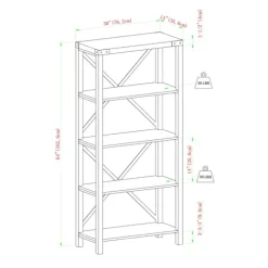Kirkland's Home Bookshelves-Sable Wood X-Frame Classic Bookcase
