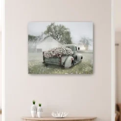 Kirkland's Home Canvas Art-Sage Flower Truck Canvas Art Print, 30X24 In.