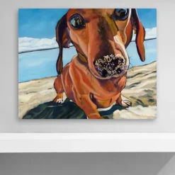 Kirkland's Home Canvas Art-Sand Dog Giclee Canvas Art Print