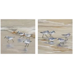 Kirkland's Home Canvas Art-Sandpiper Beach I And Ii Art Prints, Set Of 2