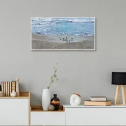 Kirkland's Home Framed Art-Sandpiper Morning Framed Canvas Art Print