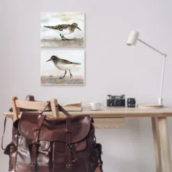 Kirkland's Home Framed Art-Sandpiper On Coast Framed 2Pc Canvas Art Print Set