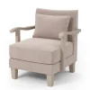 Kirkland's Home Accent Chairs-Sandy Beige Curved Arms Accent Chair