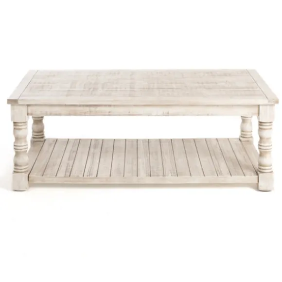 Kirkland's Home Coffee Tables-Savannah Cream Distressed Coffee Table