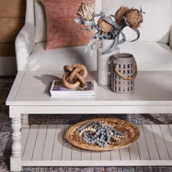 Kirkland's Home Coffee Tables-Savannah Cream Distressed Coffee Table