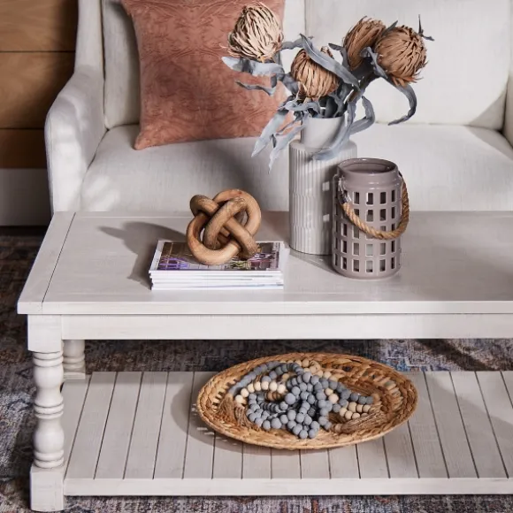 Kirkland's Home Coffee Tables-Savannah Cream Distressed Coffee Table