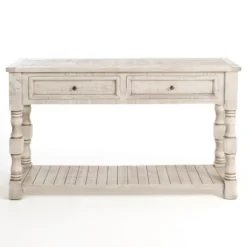 Kirkland's Home Console Tables-Savannah Cream Distressed Console Table