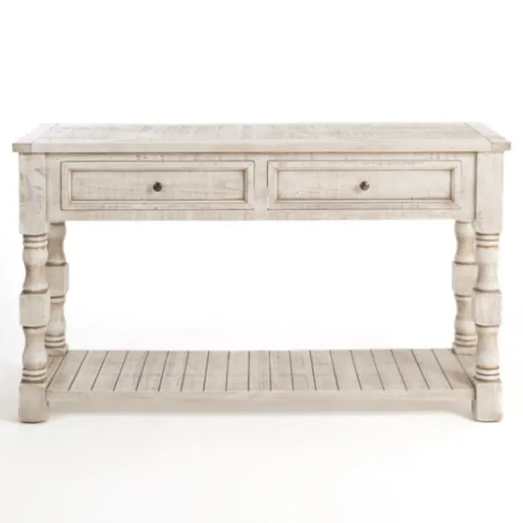 Kirkland's Home Console Tables-Savannah Cream Distressed Console Table