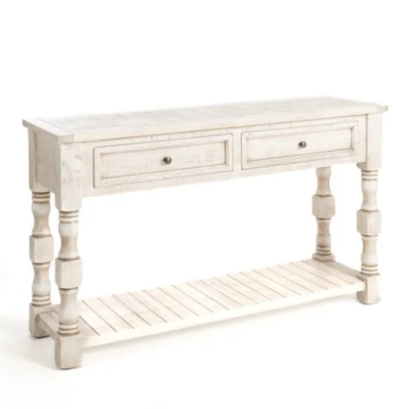 Kirkland's Home Console Tables-Savannah Cream Distressed Console Table