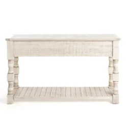 Kirkland's Home Console Tables-Savannah Cream Distressed Console Table
