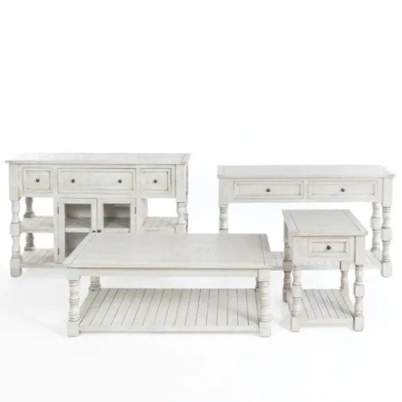 Kirkland's Home Console Tables-Savannah Cream Distressed Console Table