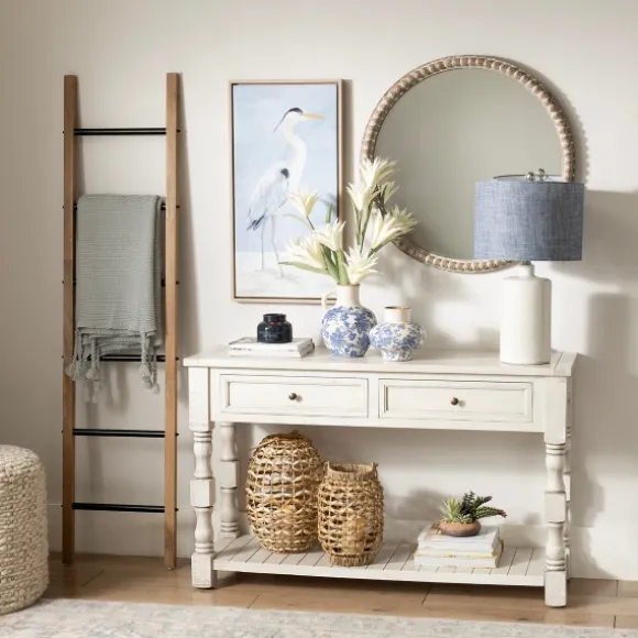 Kirkland's Home Console Tables-Savannah Cream Distressed Console Table