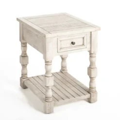 Kirkland's Home Accent & End Tables-Savannah Cream Distressed Side Table
