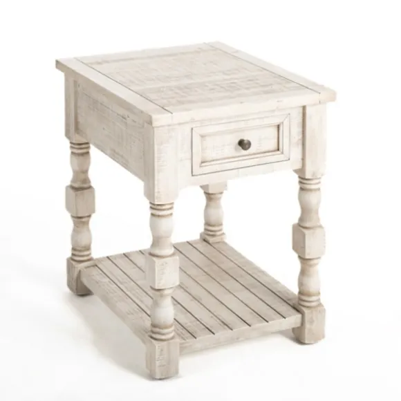 Kirkland's Home Accent & End Tables-Savannah Cream Distressed Side Table
