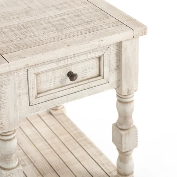Kirkland's Home Accent & End Tables-Savannah Cream Distressed Side Table